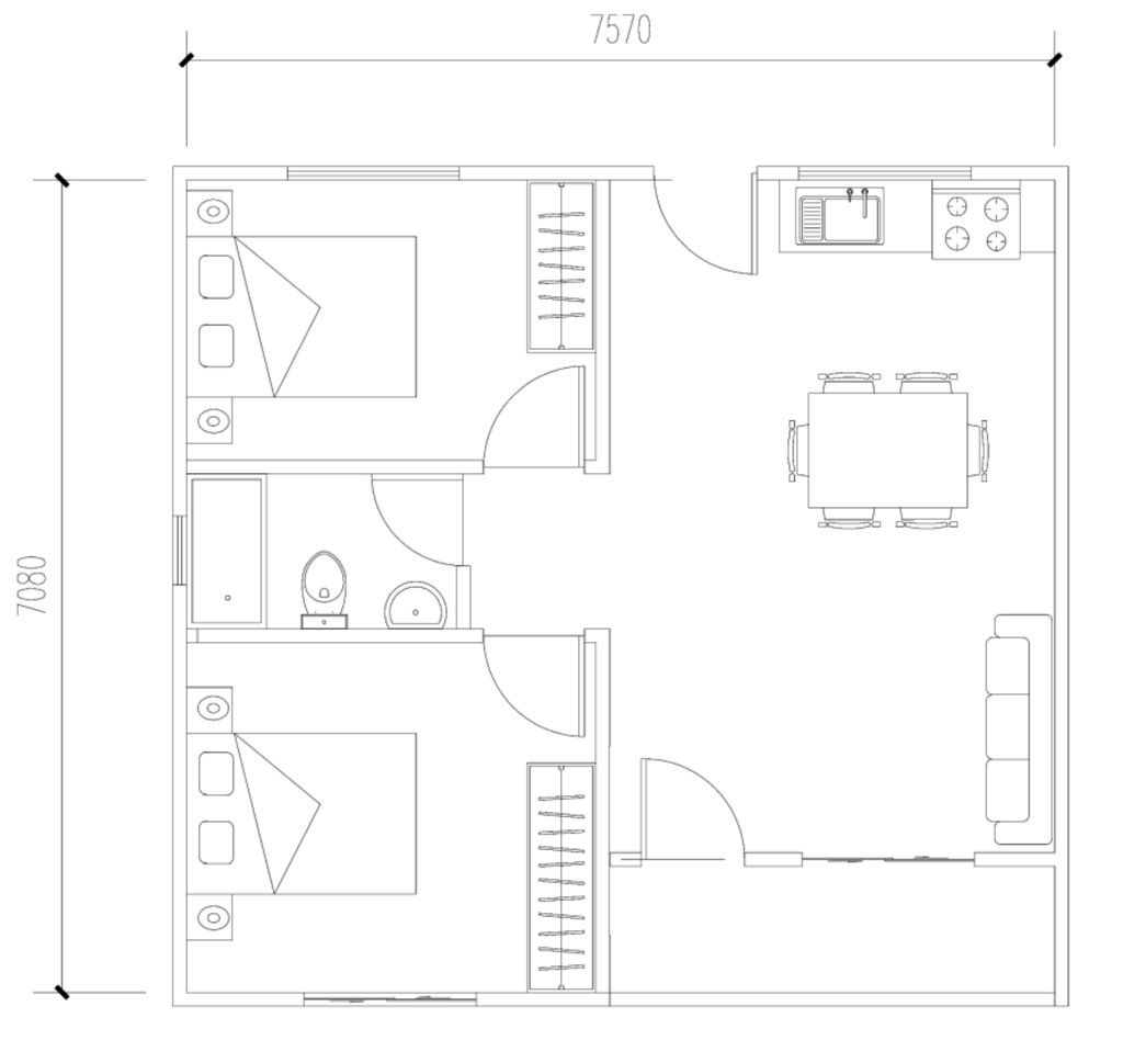 Maison T3 55m2 clés en main (plans)